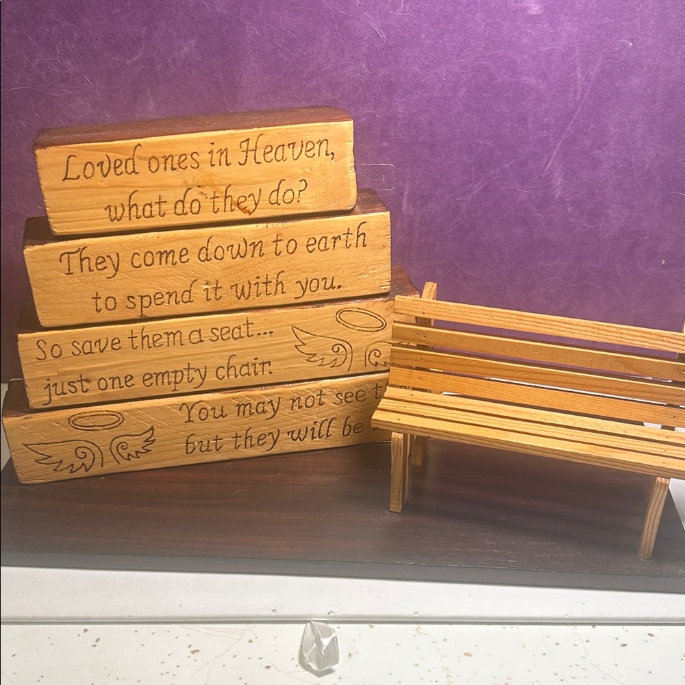 Wooden Memorial Plaques with Bench